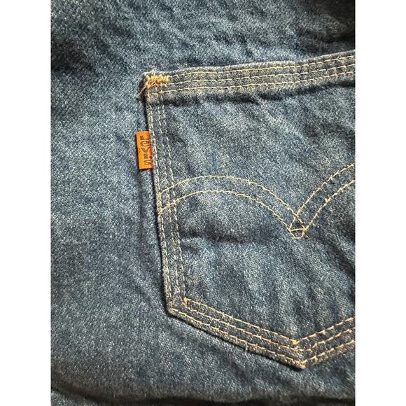 Vintage Levi's Orange Tab Sherpa Lined Denim Vest Blue Western - Medium - Picture 3 of 7